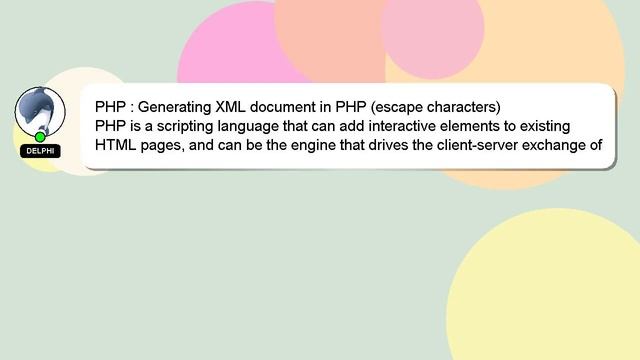 PHP : Generating XML document in PHP (escape characters) смотреть онлайн