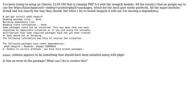 Installing php5-imagick in Ubuntu 12.04 w/ ondrej packages results in dependency error смотреть онлайн