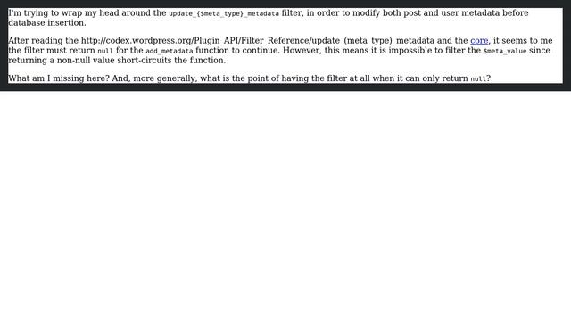 Wordpress: How to use update_{$meta_type}_metadata filter to modify meta value? смотреть онлайн