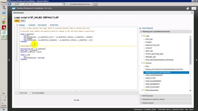 SAP BPC Planning with Logic Script Part 3: Destination App - Sales смотреть онлайн