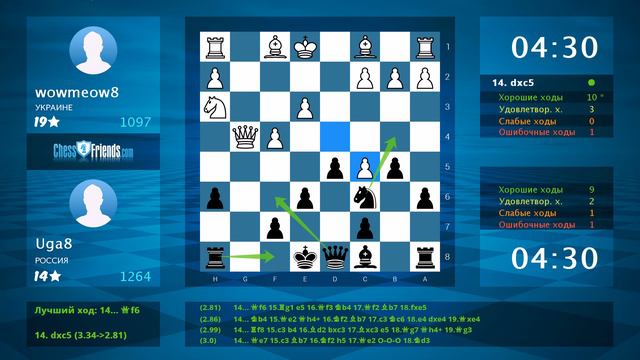 Chess Game Analysis: wowmeow8 - Uga8 : 0-1 (By ChessFriends.com) смотреть онлайн