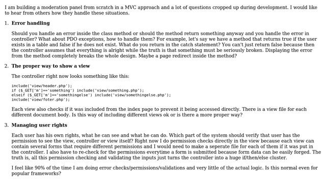 Software Engineering: PHP MVC error handling, view display and user permissions смотреть онлайн