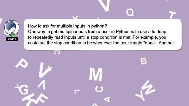 How to ask for multiple inputs in python? смотреть онлайн