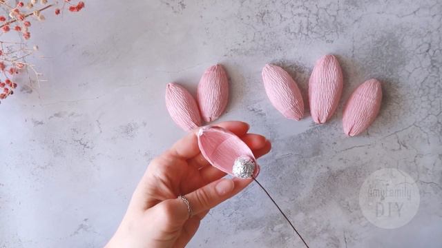 Easy way to make flowers - DIY Crape paper Tulips - step by step tutorial 🤍 смотреть онлайн