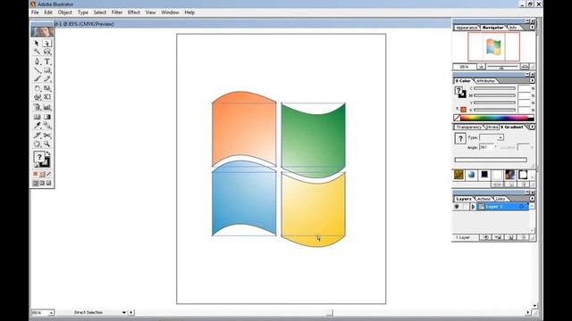 How to Create a Windows 7 Logos with Illustrator смотреть онлайн