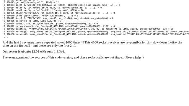 Unix & Linux: Slow sudo because of socket connections смотреть онлайн