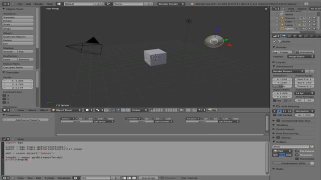 BGE11 - Python in Blender Game Engine - Distance Between Two Object - Linux смотреть онлайн