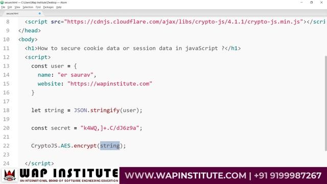 CryptoJS In JavaScript - how to encrypt or secure cookie data sessionStorage data or localStorage смотреть онлайн
