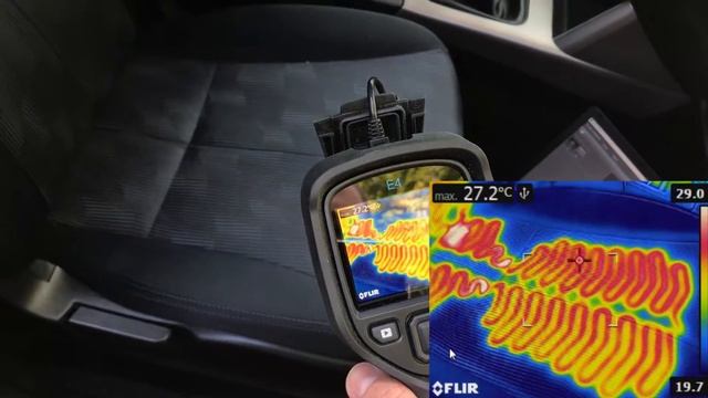 Heated seat test with thermal camera - Flir E4 - Banc chauffant смотреть онлайн