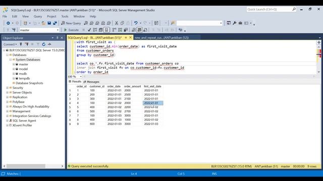Complex SQL 2 | find new and repeat customers | SQL Interview Questions смотреть онлайн