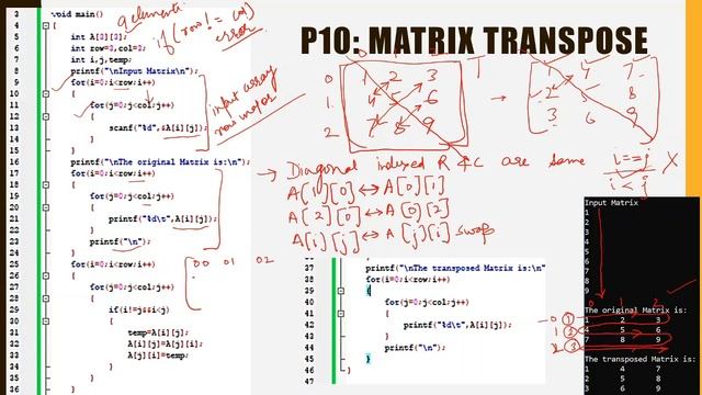 Arrays matrix addition subtraction multiplication transpose | C programming | Saurabh Maheshwari смотреть онлайн
