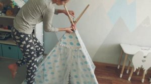 Детский вигвам! Система антискладывания! Собираем вигвам вместе