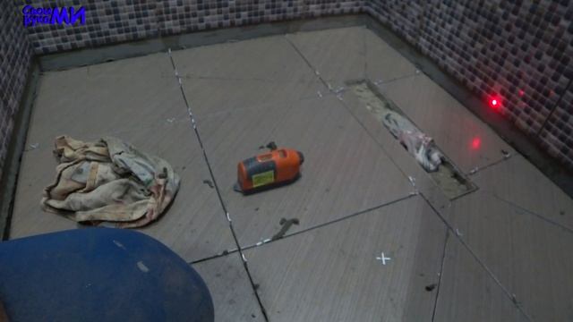 Душевая, поддон из плитки. Защита швов в ванной. Строю свой ДОМ из пеноблока смотреть онлайн