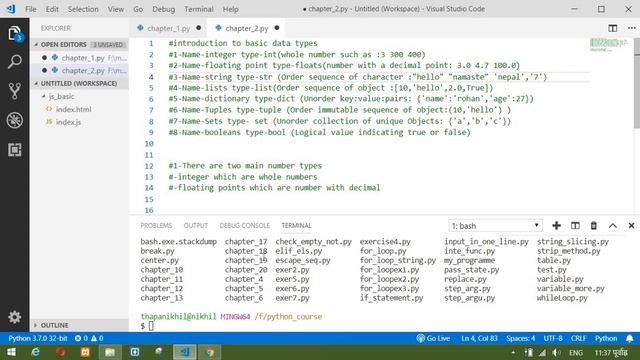 Basic python Data Types with print function and mathmatics смотреть онлайн