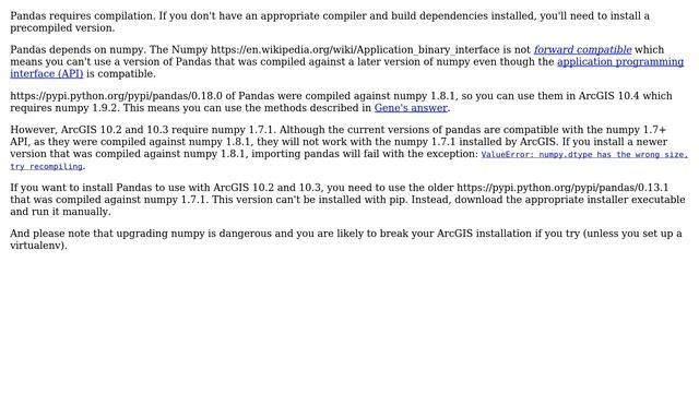 GIS: ImportError: No module named pandas in Python window of ArcMap after installing with pip? смотреть онлайн