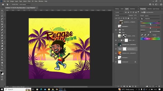 Reggae Club Flyer Design with Photoshop CC 2021 Tutorial Video Step by Step (WIN Free Resources) смотреть онлайн