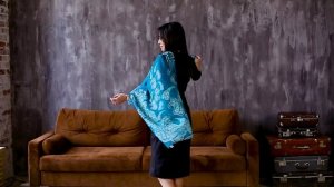 Палантин набивной (вискоза) "10395", вид 12