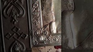 Делаю чеканный оклад для иконы из латуни