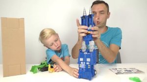 Трансформеры Карбот Робот трансформируется в Трактор Буровую машину и маленького робота