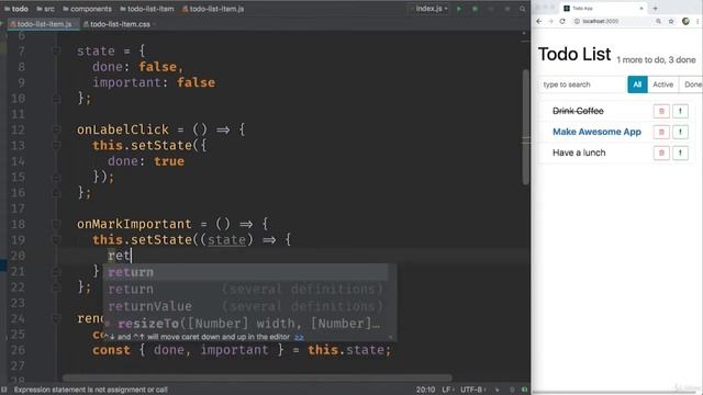 React & Redux. 023 Обновление состояние, зависящее от предыдущего состояния смотреть онлайн