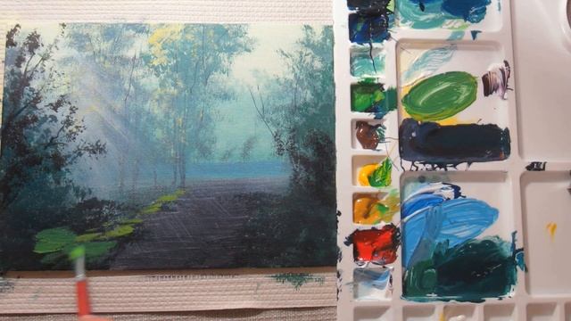 Акрилом рисуем солнечный свет с комментариями / Акрил /Acrylic Painting / Sunlight /Мастер - класс смотреть онлайн