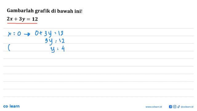 Gambarlah grafik di bawah ini! 2x+3y=12 смотреть онлайн