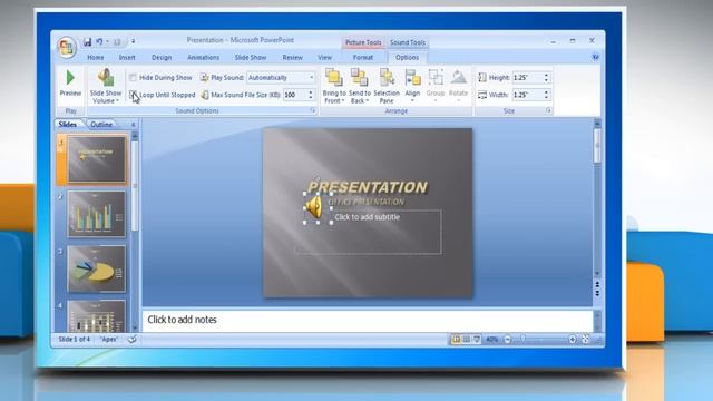 How to Play Sound continuously in Microsoft® PowerPoint 2007 presentation смотреть онлайн