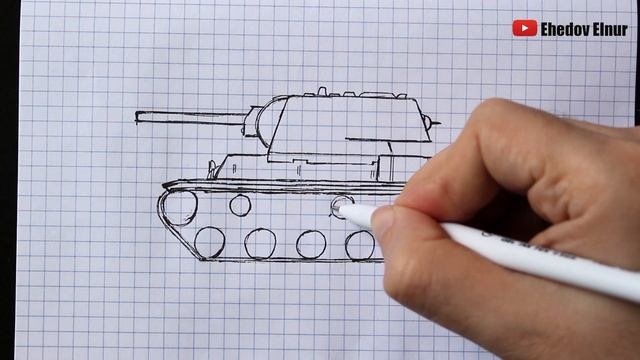 Как нарисовать Танк ручкой поэтапно | Простые рисунки в тетради смотреть онлайн