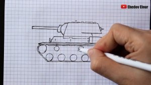 Как нарисовать Танк ручкой поэтапно | Простые рисунки в тетради