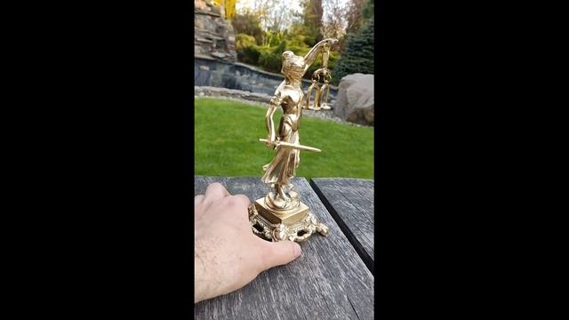 Статуэтка Темида / Богиня Правосудия, Латунь, Европа. смотреть онлайн