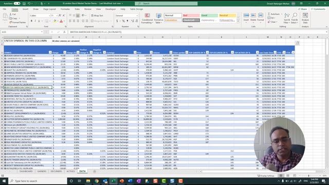 London Stock Exchange Tracker Excel Template смотреть онлайн