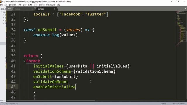 Building forms with react and formik -9- (fill form with default data) смотреть онлайн