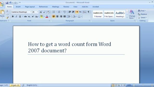 How to get a word count from Microsoft Word 2007 - 2010 Document смотреть онлайн
