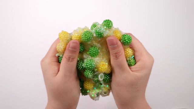 상큼상큼 레몬라임 오도독 슬라임 만들기!! Lemon Lime Crunch Slime レモンライムクランチスライム | 비니몽 | Korean Slime