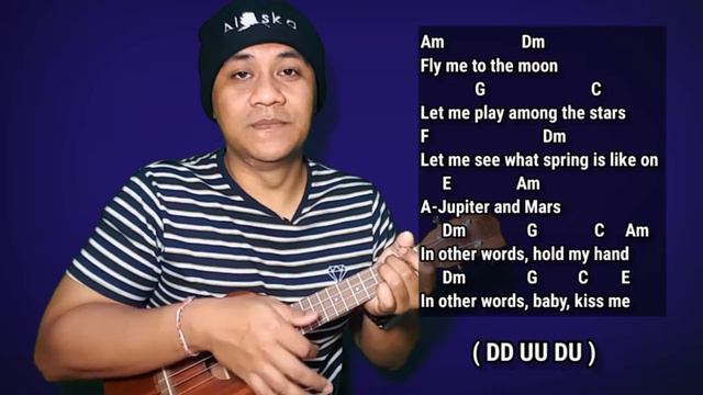 Fly Me to The Moon - Frank Sinatra tutorial ukulele смотреть онлайн