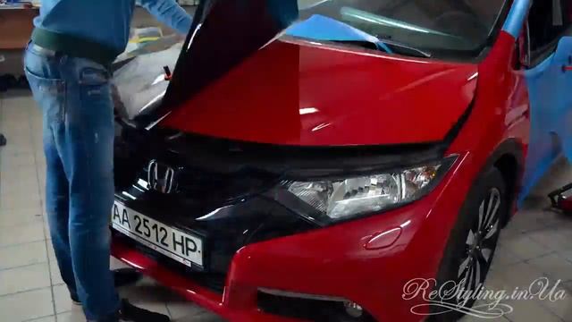 Honda Civic, оклейка автомобиля пленкой смотреть онлайн