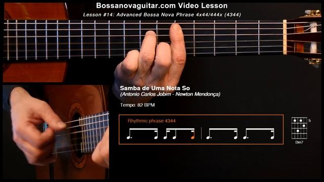Samba de Uma Nota So (One Note Samba) - Bossa Nova Guitar Lesson #14: Advanced Phrase 4x44/444x смотреть онлайн