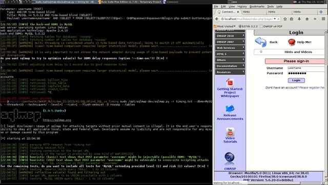 OWASP Multidae Tutorials - SQLMAP Techniques Boolean, & Time-Based смотреть онлайн