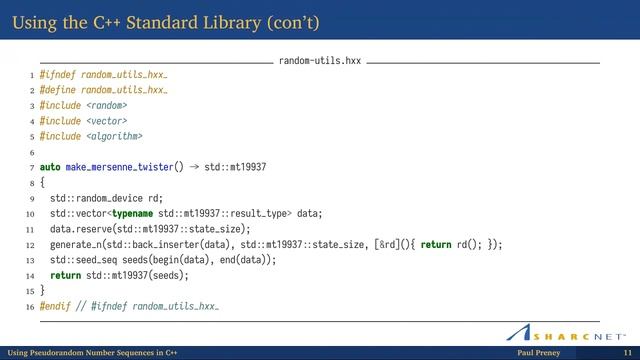 Using Pseudorandom Number Sequences in C++ смотреть онлайн