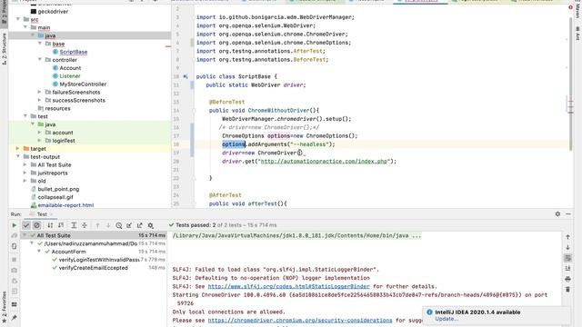 Headless chrome browser test with Selenium | Selenium Java headless chrome browser test смотреть онлайн
