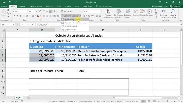 11 COMBINAR CELDAS EN MS-EXCEL 2016 смотреть онлайн