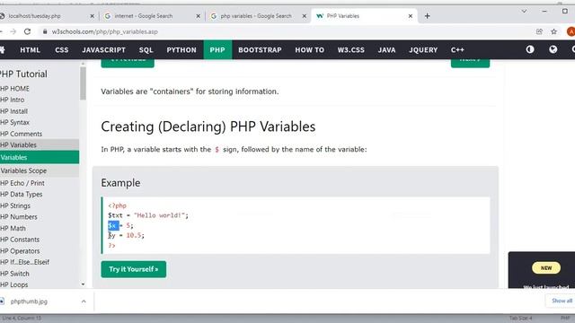 Introduction to PHP variables смотреть онлайн