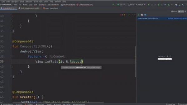 XML layout in jetpack compose/how to add xml layout in jetpack compose in android studio/migrate xm