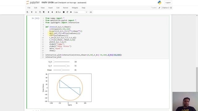 Mohr's Circle| Mohr's circle in python | Python for mechanical engineer | Mohr Circle смотреть онлайн