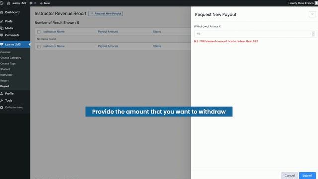 Learny LMS- Instructor’s payout and earnings смотреть онлайн