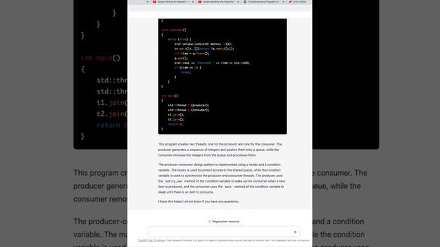 ChatGPT: Producer-Consumer program смотреть онлайн