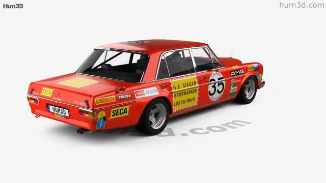Mercedes-Benz 300 SEL AMG Red Pig 1969 3D model by Hum3D.com смотреть онлайн
