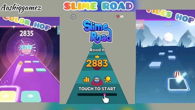 COLOR HOP|SLIME ROAD | TILES HOP - Girls like you |3games in 1 screen смотреть онлайн