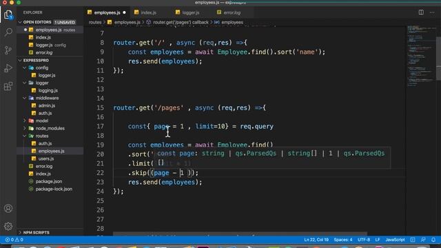 68 Node js Developer | Routes Pagination смотреть онлайн