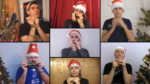 Deck the halls - новогоднее поздравление на губных гармошках смотреть онлайн